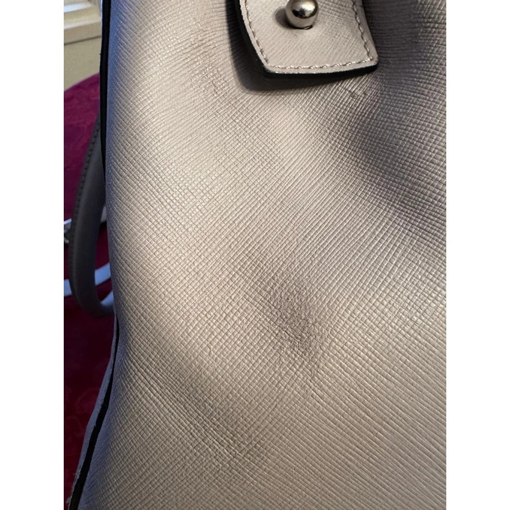 MCM Light Gray/Lavender Leather Satchel w/ Crossbody Strap - Picture 7 of 12